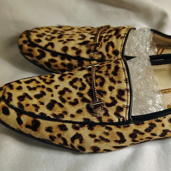 Sam Edelman Leopard Loafers w/ Gold Bar – Size 10 - Picture 5 of 8